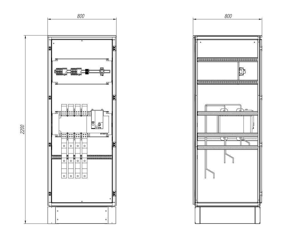 CUADRO CONMUTACION AUTOMATICA  SEÑALIZACIÓN 4P 1000A PROT. SOBRETENSIONES