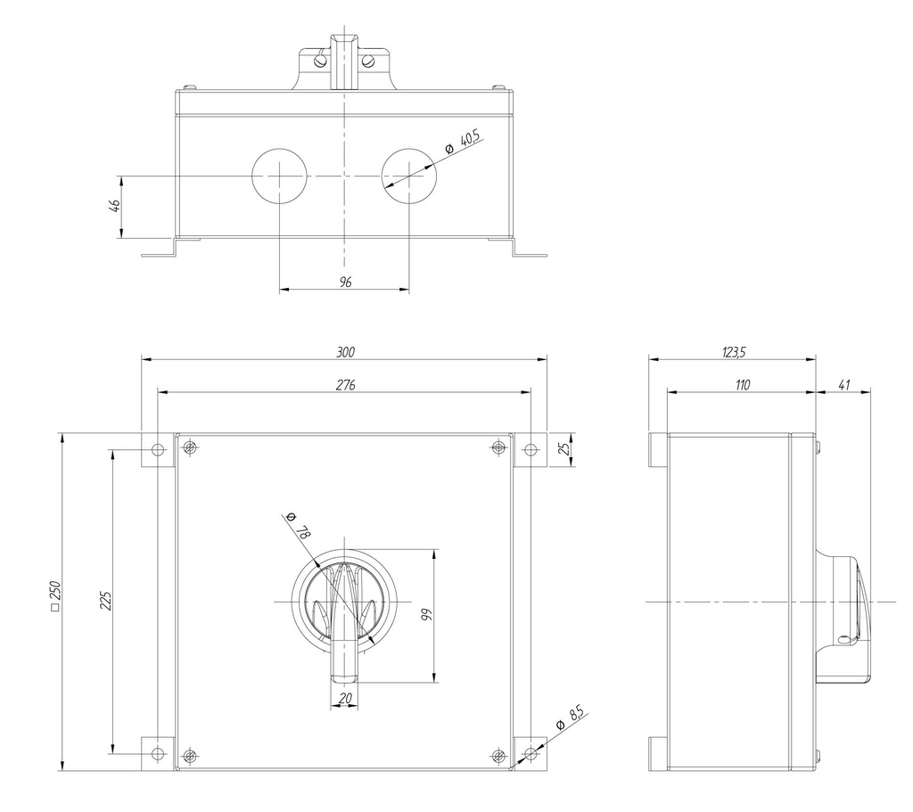 INTERRUPTOR 4P.25A. MANDO IP69K EN CAJA INOX