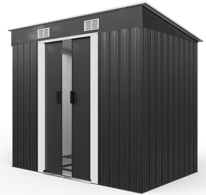 Cobertizo de Jardín Antracita 196x122x182 Acero Galv