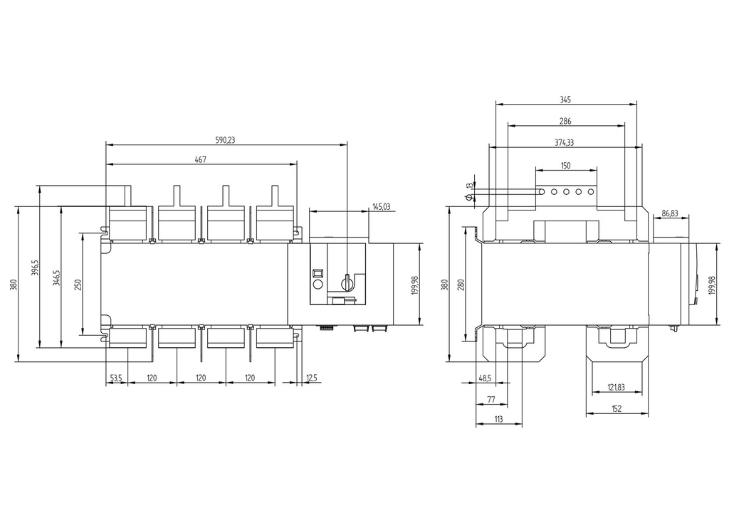 CONMUTADOR MOTORIZADO 4P  x 2500A