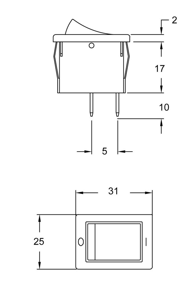 INTERRUPTOR TECLA LUMINOSO 2P ROJO