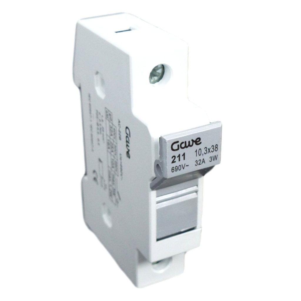 PORTAFUSIBLE GAVE 10X38 1P 32A.CARRIL DIN