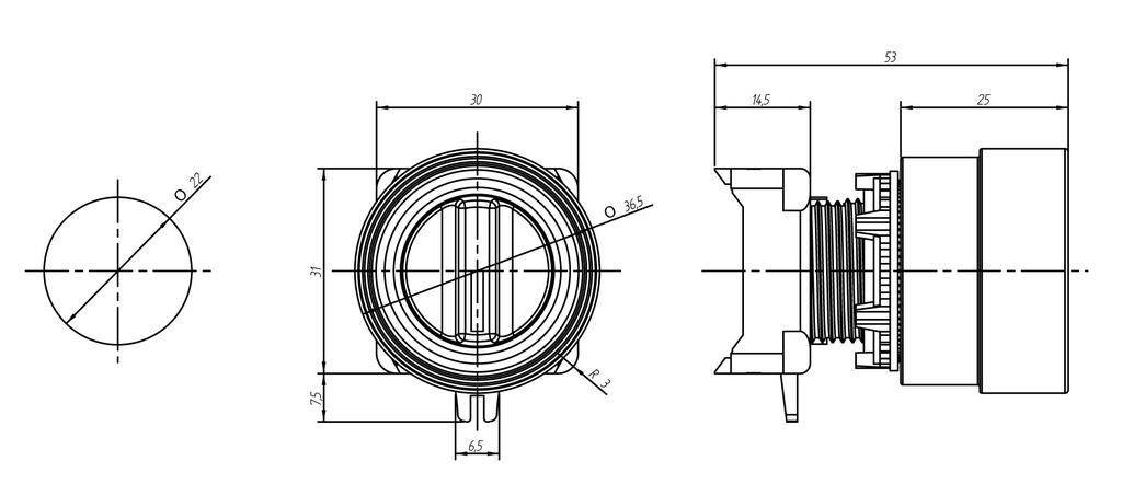 CABEZA SELECTOR NEGRO DOS POSICIONES