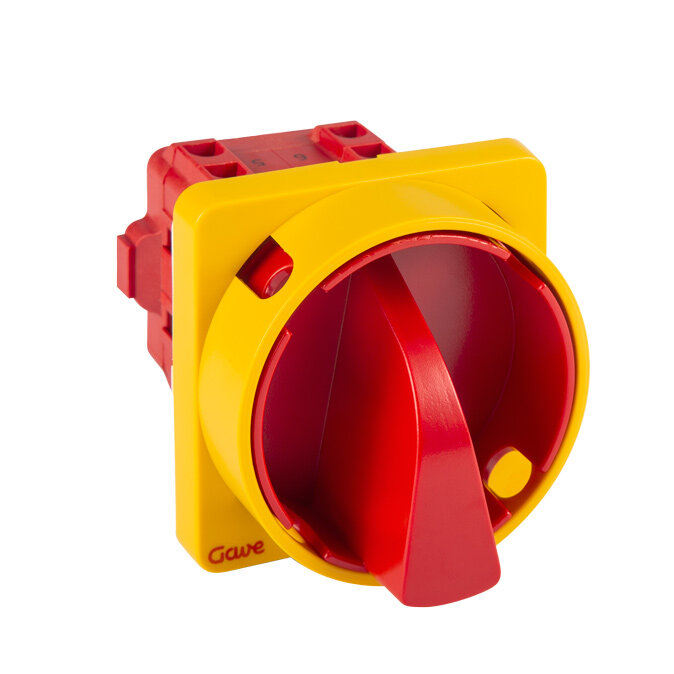 INTERRUPTOR GAVE 3P.12A.D0 BLOQUEO CANDADO ROJO/AMARILLO