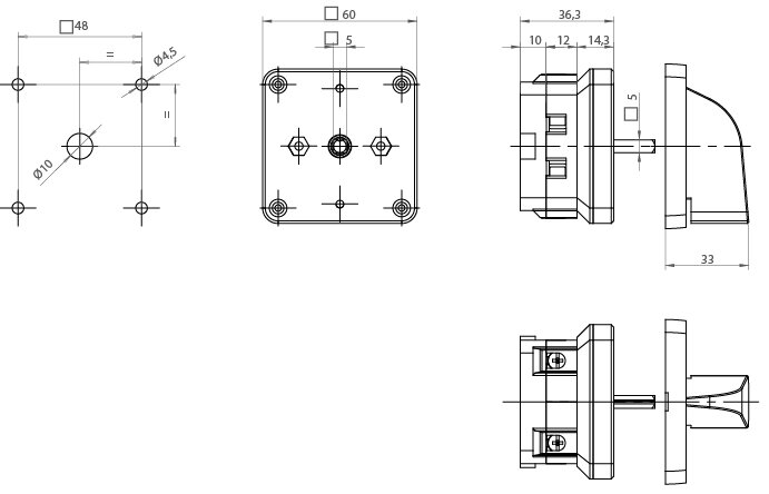 CONMUTADOR GAVE 1P 2 POS.32A.D1