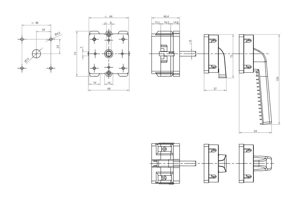 INTERRUPTOR GAVE 2P.63A.D2 BLOQUEO CANDADO NEGRO/GRIS