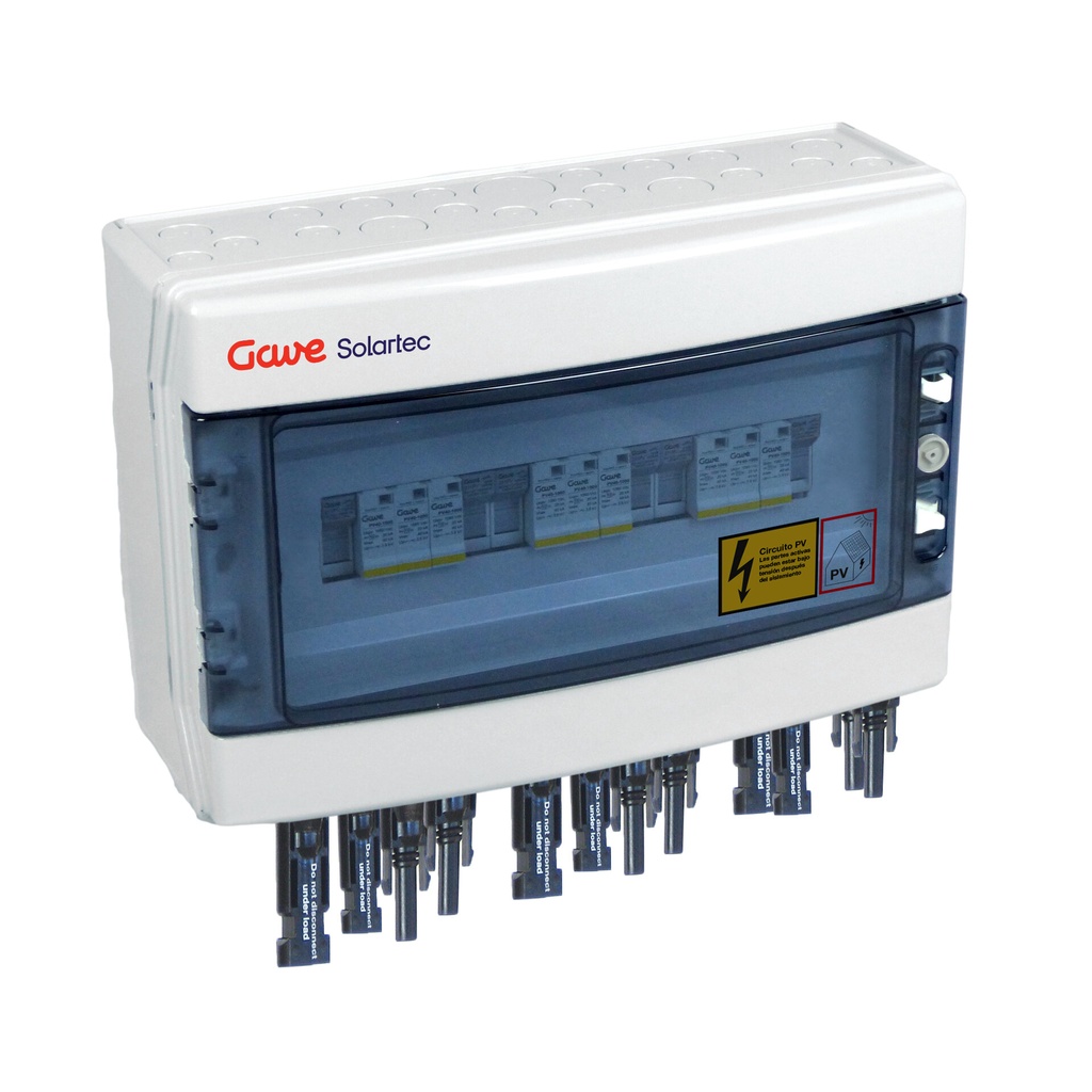 CAJA MODULAR GAVE CONEXIÓN MC4 3MPPT - 1STR.FUS 15A - SIN SECCIONADOR + PROTECTOR SOBRETENSION II