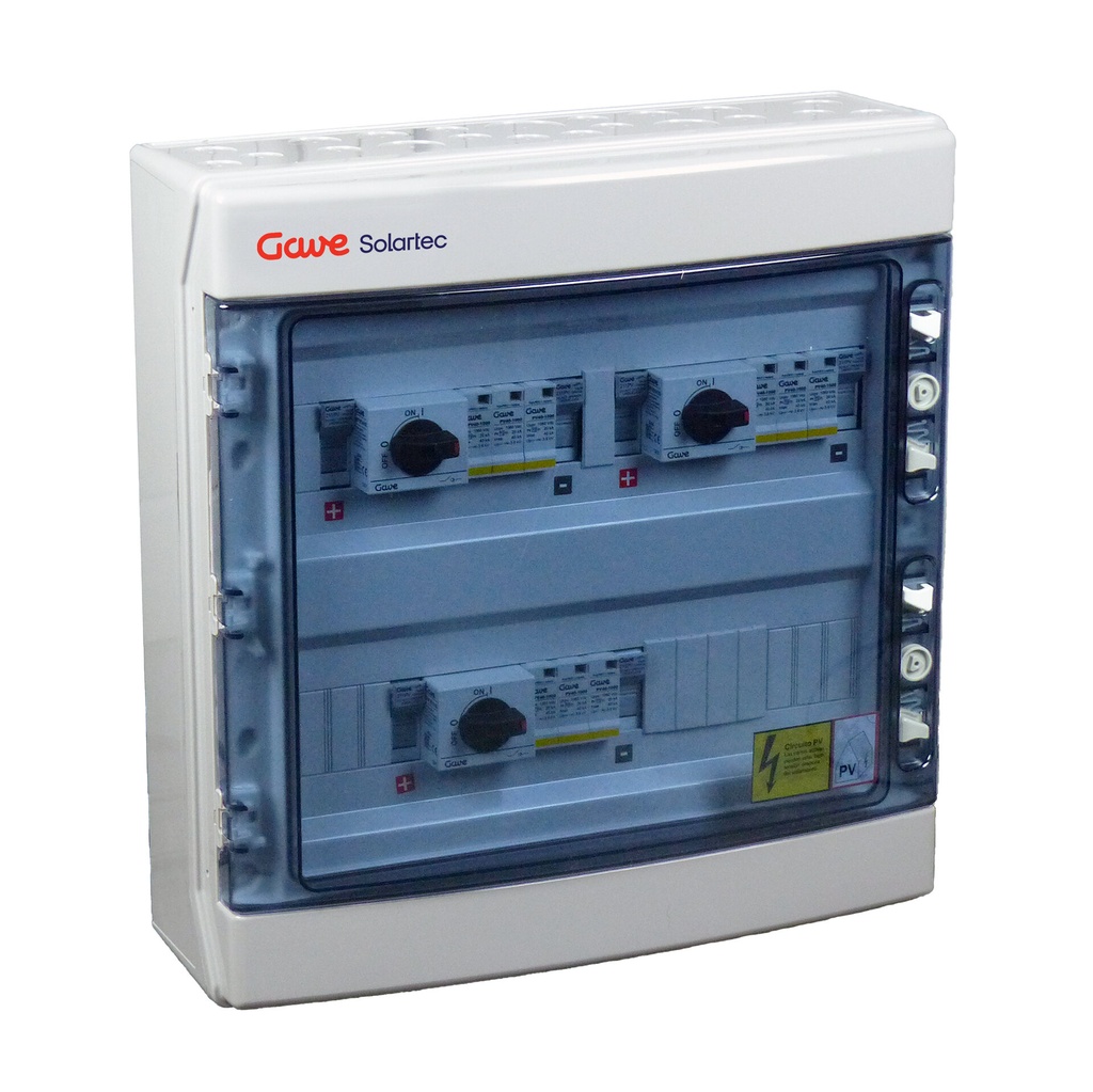 CAJA MODULAR GAVE CONEXIÓN PV - 1STRINGS 1000V 25A FUS15A 3MPPT SALIDAS INDIVIDUALES
