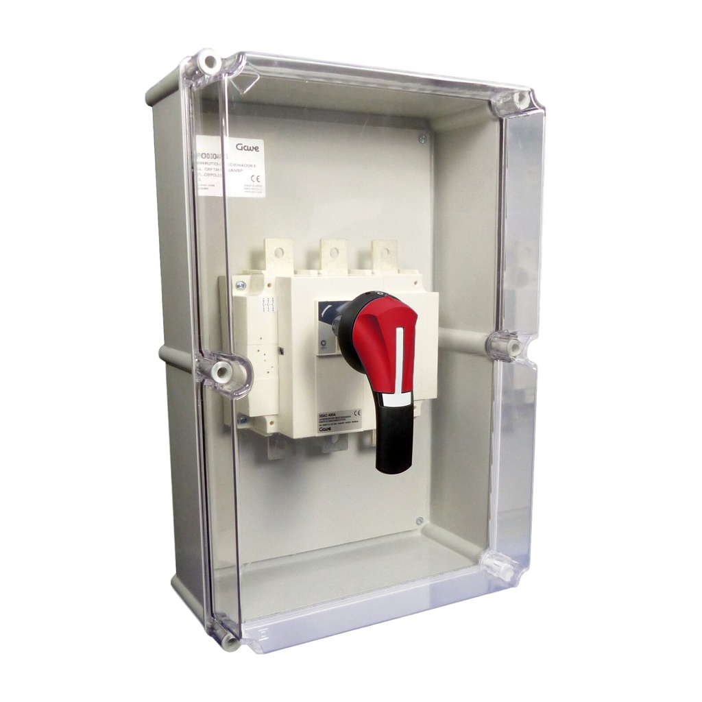 INTERRUPTOR 3PX630 EN CAJA POLIESTER TAPA TRANSPARENTE GAVE