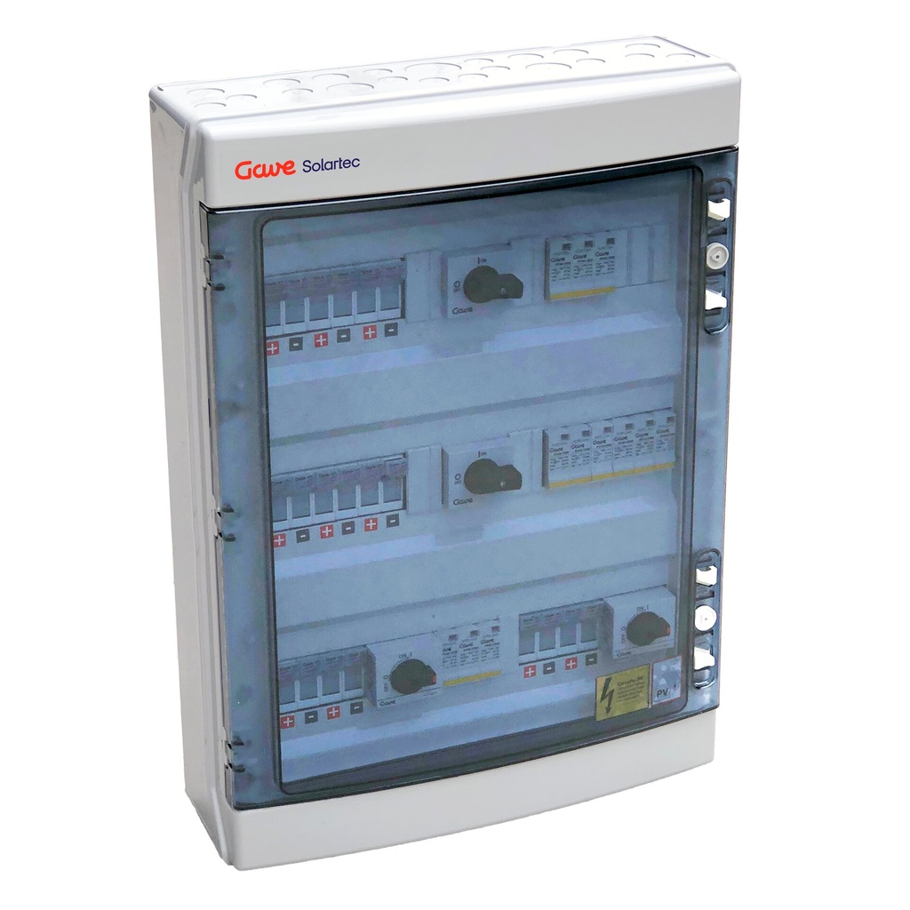 CAJA MODULAR CONEXIÓN PV 4MPPT - 3/3/2/2 STRINGS FUS 15A + PROTECTOR SOBRETENSION II