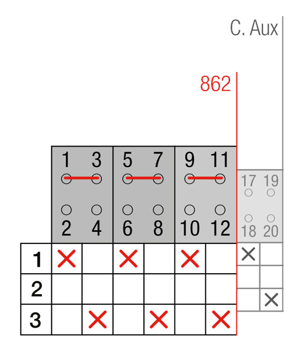 CONMUTADOR  MOTORIZADO ENTRADA INFERIOR 1-0-2 4P 100A. 12V DC