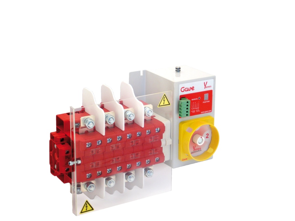 CONMUTADOR  MOTORIZADO ENTRADA SUPERIOR 1-0-2 4P 250A. 12V DC