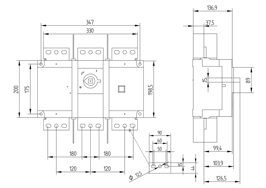 INTERRUPTOR SECCIONADOR 3P x 1800A